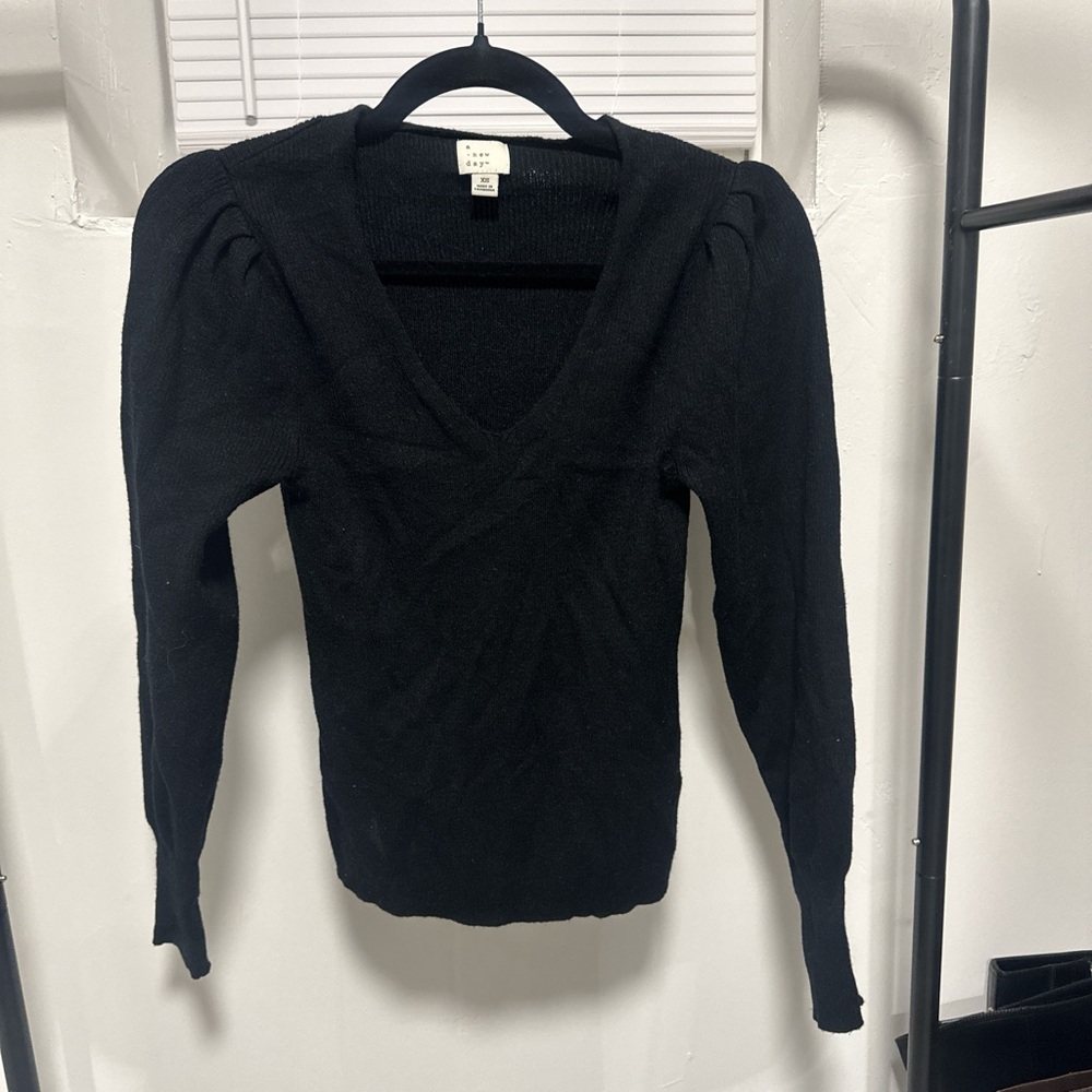 A New Day (Target) Black Puff Sleeve Sweater
